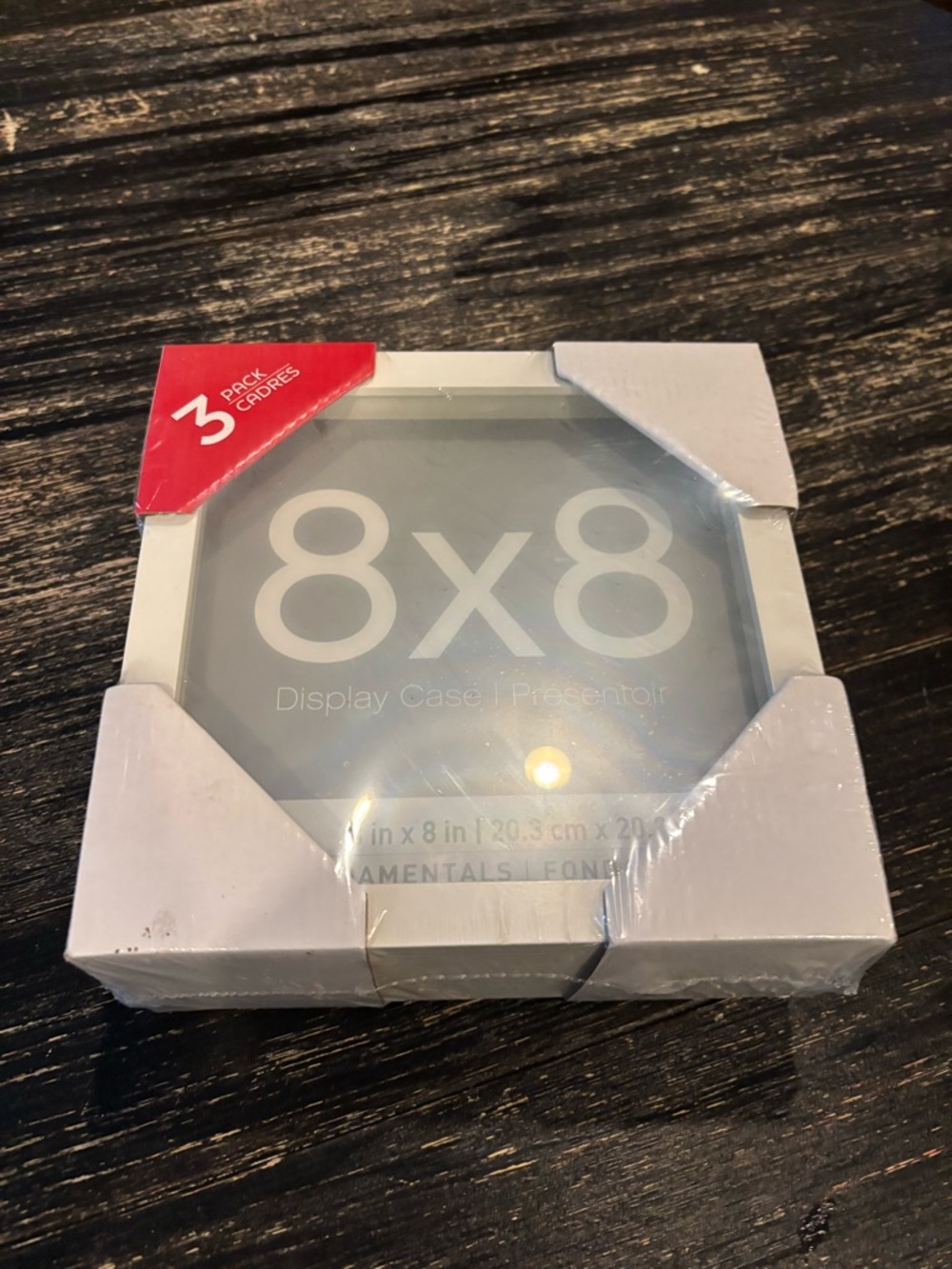 8x8 White Display Case - 3 Pack